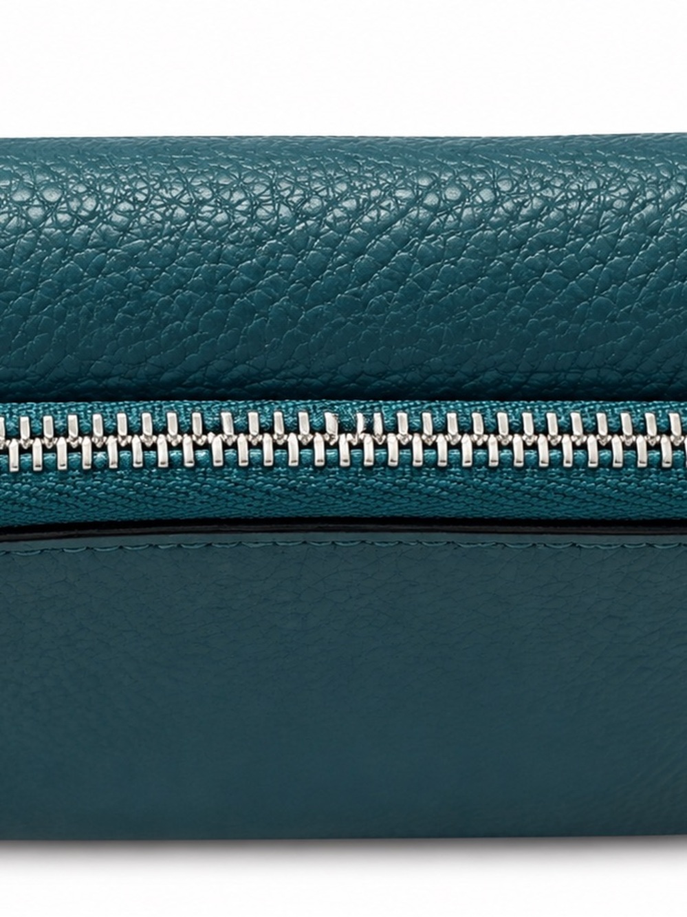 Michael Kors Teal Pebbled Leather Card Case with Gold Logo NWOT - Picture 3 of 4